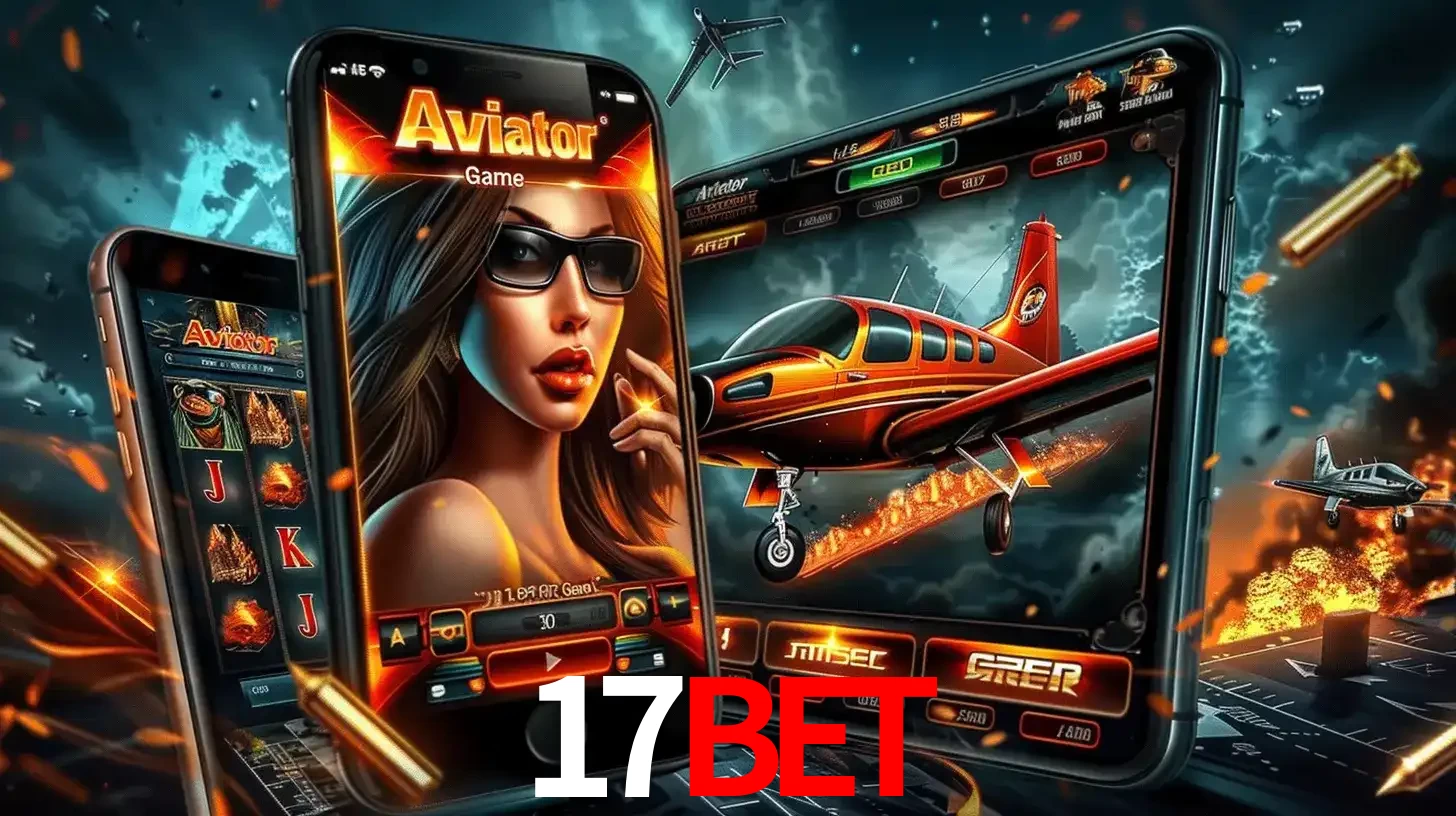 O popular jogo de apostas Aviator exibido em vários celulares e tablets, mostrando a interface emocionante e a ação de voo disponíveis para jogar agora no 17bet.