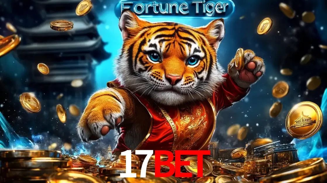 Imagem promocional do jogo de slot Fortune Tiger, com um tigre majestoso em traje tradicional cercado por uma fortuna em moedas de ouro, disponível agora no cassino 17bet.